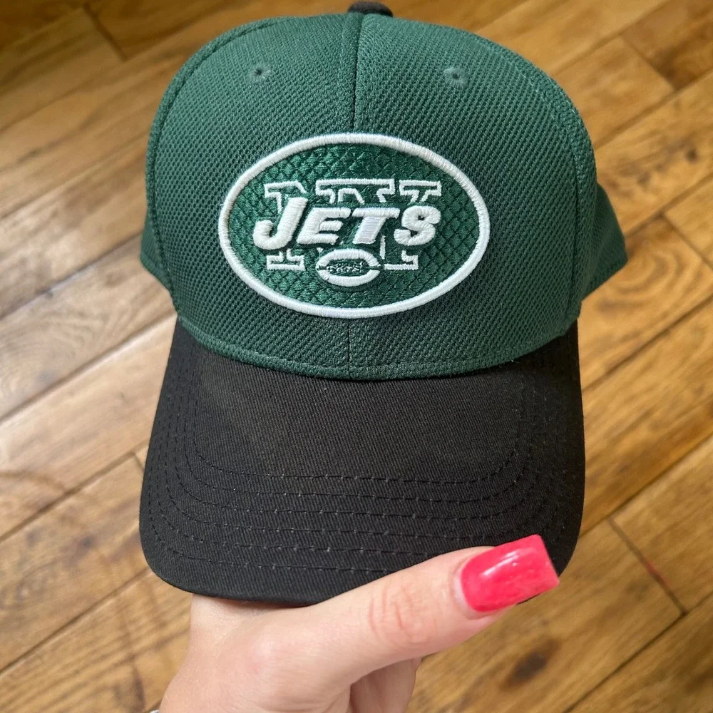 NFL Team Apparel Youth New York Jets Snapback Hat Green Black Embroidered Cap